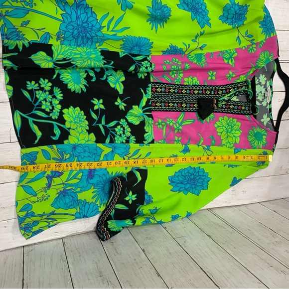 John Mark Embroidered Boho Top Women 2X Tassel Floral Multicolor Kimono Sleeve - Picture 14 of 15